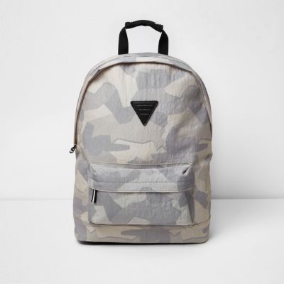 Stone camo print backpack